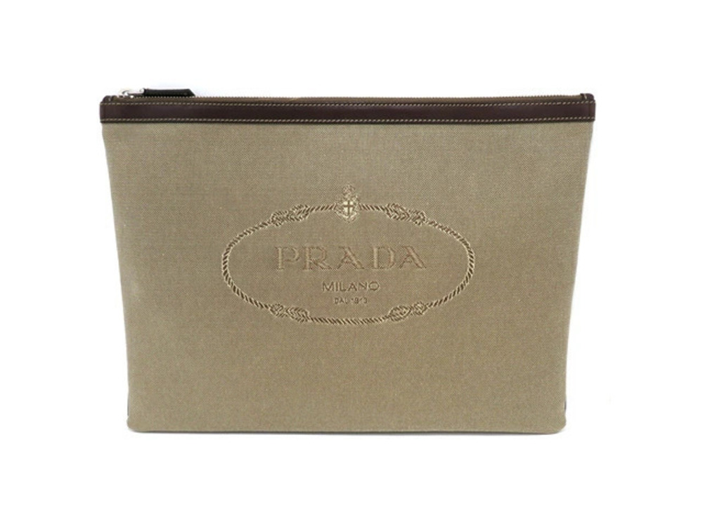 Prada bag clutch Shoulder canvas calfskin